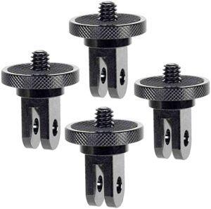 vizemo 4 pcs aluminum camera tripod adapter 1/4″-20 conversion adapter mount compatible with gopro action cameras insta360 and other standard 1/4 accessories（4 pcs）