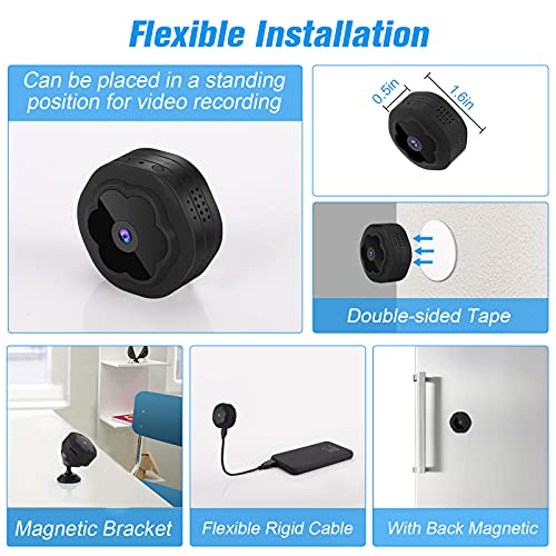 WiFi Spy Hidden Camera Wireless Portable Nanny Cam, Mini 1080P HD Small Security Cameras with Night Vision Motion Detection Alert for Phone APP, Micro Monitor for Home/Car/Office/Baby/Apartment