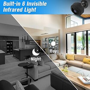 WiFi Spy Hidden Camera Wireless Portable Nanny Cam, Mini 1080P HD Small Security Cameras with Night Vision Motion Detection Alert for Phone APP, Micro Monitor for Home/Car/Office/Baby/Apartment