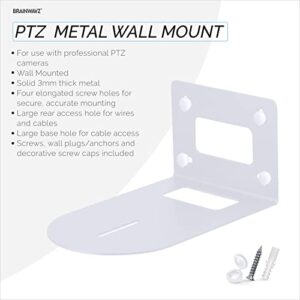 PTZ Camera Wall Mount Bracket Compatible with HuddleCam, PTZOptics, Sony, AVIPAS, AVKANS, SMTAV, FOMAKO, PRISUAL & More, Universal Holder Shelf, by Brainwavz (White)