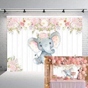 inrui elephant theme photography background pink floral elephant baby shower party decoration backdrop 7x5ft
