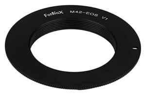 fotodiox lens mount adapter – compatible with black m42 (42mm x1 thread mount) lens to canon eos (ef, ef-s) mount d/slr cameras