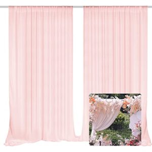 emart pink backdrop curtains, 10 x 10ft tulle chiffon fabric drape for parties wedding stage decoration, soft smooth background cloth for baby shower photography birthday photo photoshoot