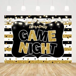 ticuenicoa 7x5ft game night party backdrop black and gold stripes photo background game on birthday party supplies kids adults gaming party decorations baby shower cake table photo booth props