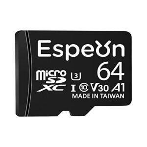 espeon micro sd card 64gb with sd adapter for smartphone and tablet microsdxc memory expansion, nintendo-switch, portable game consoles. 4k video playback, a1 uhs-i u3 v30 c10, up to 95mb/s read