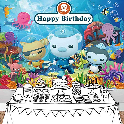 Octonauts Backdrop | Octopus Background | Birthday | Boy | Under The Sea Animals | Party Supplies | Photography 7x5Ft