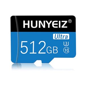 512gb micro sd card (class 10 high speed) memory card for cameras,phone,computer,game console,dash cam,camcorder,drone