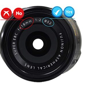 52mm Lens Cap Compatible for Canon EF 50mm f/1.8(Not 1.4) II (Not STM) RF 35mm f/1.8 is EF-S 24mm f/2.8 STM Nikon AF-S DX 35mm f/1.8G,AF(Not AF-S) Nikkor 50mm f/1.8D, 50mm f/1.4D[2 Pack]