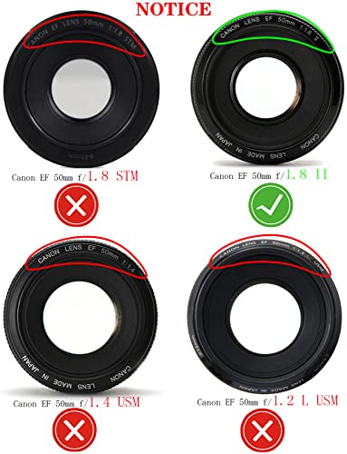 52mm Lens Cap Compatible for Canon EF 50mm f/1.8(Not 1.4) II (Not STM) RF 35mm f/1.8 is EF-S 24mm f/2.8 STM Nikon AF-S DX 35mm f/1.8G,AF(Not AF-S) Nikkor 50mm f/1.8D, 50mm f/1.4D[2 Pack]