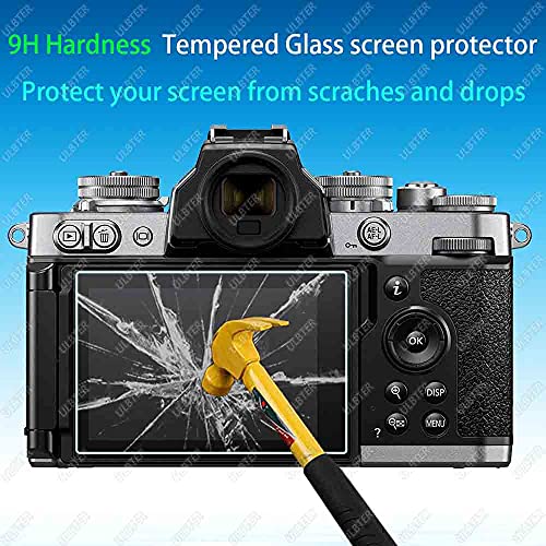 ULBTER Screen Protector for Nikon Z fc Zfc Digital Camera & Hot Shoe Cover, 0.3mm 9H Hardness Tempered Glass Saver Anti-Scrach Anti-Fingerprint Anti-Bubble Anti-Dust [2+3Pack]