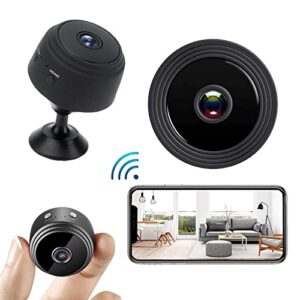 mini camera, wireless wifi motion detects magnetic camera, hd 1080p portable home security cameras covert nanny cam small indoor outdoor white video recorder motion activated night vision (black)