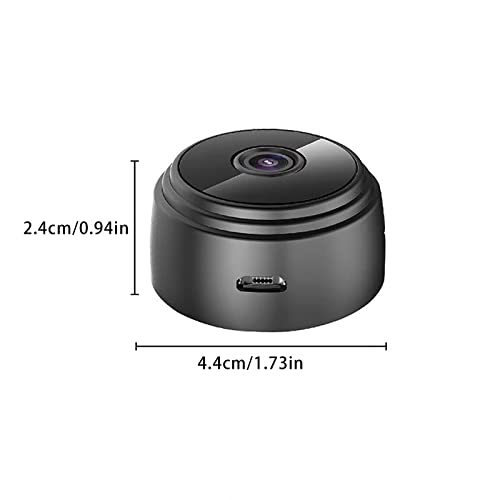 Mini Camera, Wireless WiFi Motion Detects Magnetic Camera, HD 1080P Portable Home Security Cameras Covert Nanny Cam Small Indoor Outdoor White Video Recorder Motion Activated Night Vision (Black)