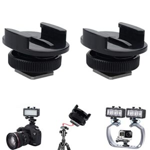 suptig mount light adapter cold shoe mount adapter compatible for slr camera gopro camera suptig light and other action cameras (2 pack) black