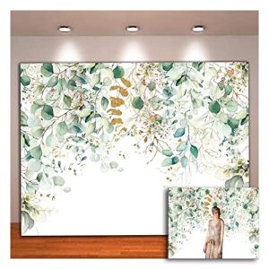 gold and green eucalyptus leaves photography background spring still life grass leaf background prom group photo backdrops for wedding baby shower birthday party decor banner 7x5ft