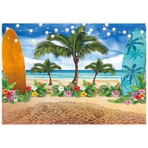 allenjoy summer beach ocean photography backdrops blue sky seaside surfboard tropical palm trees luau kids girl 1st birthday party decor banner baby shower 7x5ft photoshoot background photo booth prop