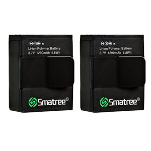 smatree battery for gorpo hero 3/hero3+ camera, 1290mah, long battery life, 2 pack rechargeable