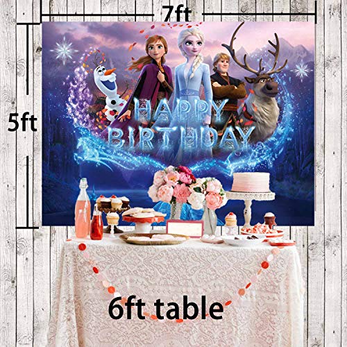 Frozen Backdrop 1st Birthday Backdrop Baby Shower for Girl Elsa Princess Party Supplies Banner Background Photography Ice Castle