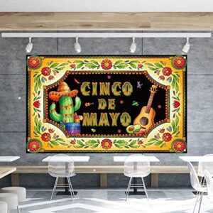 Cinco De Mayo Backdrop for Photography Mexican Banner Fiesta Party Favors Cinco De Mayo Decorations and Supplies for Home Party