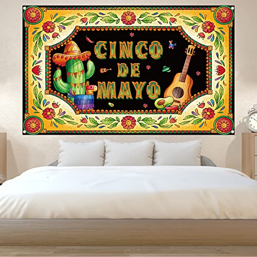 Cinco De Mayo Backdrop for Photography Mexican Banner Fiesta Party Favors Cinco De Mayo Decorations and Supplies for Home Party