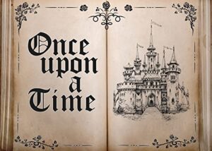 lycgs 8x6ft fairy tale books backdrop once upon a time backdrop ancient castle princess romantic photo background book themed party background wedding birthday party decorations banner x-43