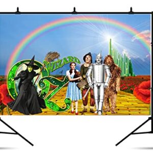 WANNHSZF Green Castle Gold Road Backdrop for Party Decorations, Retro Movie Photo Backgrounds, The Wizard of OZ Theme Baby Shower Banner , Booth Studio Props Birthday Cake Table Decoration, 5x3ft