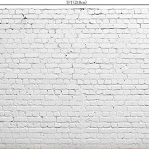 OUYIDA White Brick Wall Backdrop for Baby Shower Birthday Festival Themed Party 7X5FT Photography Background Adult Portrait Wallpaper Photo Video Shooting Studio Props PCK77