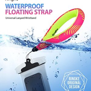 Ringke Waterproof Float Strap (2 Pack), Underwater Floating Strap, Wristband, Hand Grip, Lanyard Compatible with Camera, Phone, Key and Sunglasses (Palm Leaves & Navy Stripes)