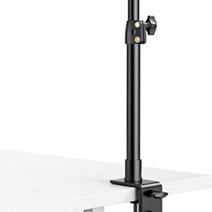 SUPON Desk Mount Stand, Desktop C Clamp Mounting Stand, 14-23 Inch Adjustable Aluminum Tabletop Light Stand with 360° Rotatable Ball Head, 1/4" Screw Tip for Ring Light, Video Light, Camera, YouTube