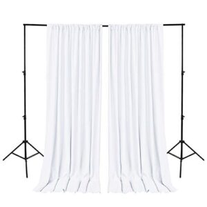 hiasan white backdrop curtains for parties, polyester photography backdrop drapes for family gatherings, wedding decorations, 5ftx8ft, set of 2 panels