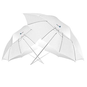 limostudio [2 pack] 33 inch / 84 cm diameter white translucent photo reflector umbrella for photo video studio, lighting diffuser, agg124-a