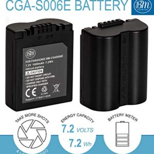 BM Premium Pack of 2 CGA-S006 Batteries and Battery Charger for Panasonic Lumix DMC-FZ7, DMC-FZ8, DMC-FZ18, DMC-FZ28, DMC-FZ30, DMC-FZ35, DMC-FZ38, DMC-FZ50 Digital Camera