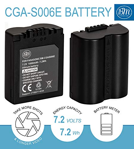 BM Premium Pack of 2 CGA-S006 Batteries and Battery Charger for Panasonic Lumix DMC-FZ7, DMC-FZ8, DMC-FZ18, DMC-FZ28, DMC-FZ30, DMC-FZ35, DMC-FZ38, DMC-FZ50 Digital Camera