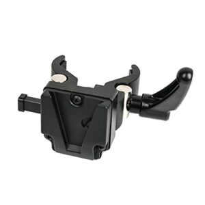 V-Mount Battery Adapter with Clamp for Mounting to Lighting Stand and Support Rod