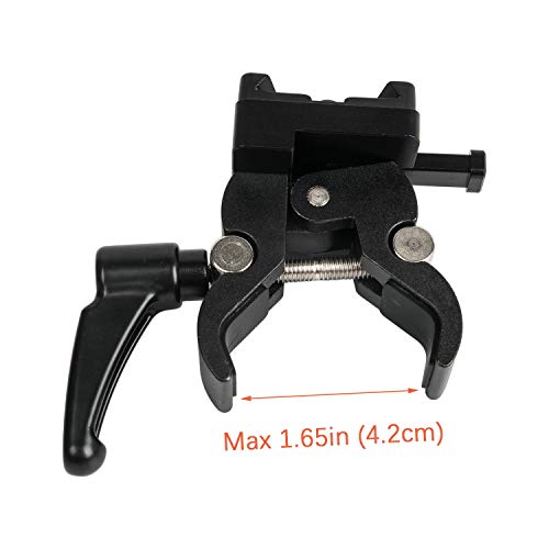 V-Mount Battery Adapter with Clamp for Mounting to Lighting Stand and Support Rod