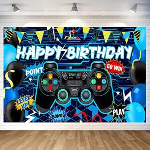 game birthday party decoration gaming happy birthday backdrop photo background banner poster for game party decorations party supplies 70.8 x 47.2 inch