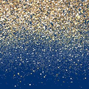 CYLYH 7X5FT Blue and Gold Backdrop Golden Spots Backdrop Vinyl Photography Backdrop Vintage Astract Background for Family Birthday Party Newborn Studio Props D595