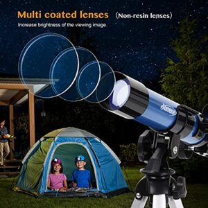 AOMEKIE Telescopes for Kids 40/400 with Tripod 2 Eyepieces Portable Telescopes for Astronomy Beginners with Finderscope and Compass Children's Day Gifts for Kids