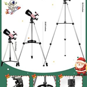 Telescope for Kids Girls Astronomy Beginners - 70mm Aperture and 400mm Focal Length Professional Refractor Telescope for Adults Great Christmas Astronomy Gift for Kids with Gift Package, Pink