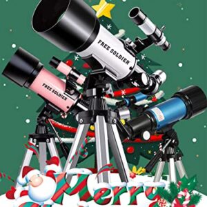 Telescope for Kids Girls Astronomy Beginners - 70mm Aperture and 400mm Focal Length Professional Refractor Telescope for Adults Great Christmas Astronomy Gift for Kids with Gift Package, Pink