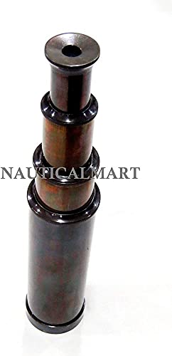 Solid Brass Brown Antique Spyglass Telescope- 15 inch Long