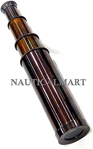 Solid Brass Brown Antique Spyglass Telescope- 15 inch Long