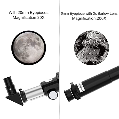 KIOSESI Telescope for Adults & Kids, 70mm Aperture 400mm Refractor Telescope (20X-200X) for Astronomy Beginners, Portable Telescope with Phone Adapter & Wireless Remote, Astronomy Gifts for Kids