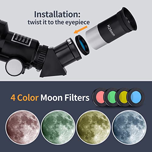 200X High Power Telescope for Astronomy, 400mm Focal 70mm Aperture FMC Refractor Telescopes Full Kit for Kids Adult Beginners