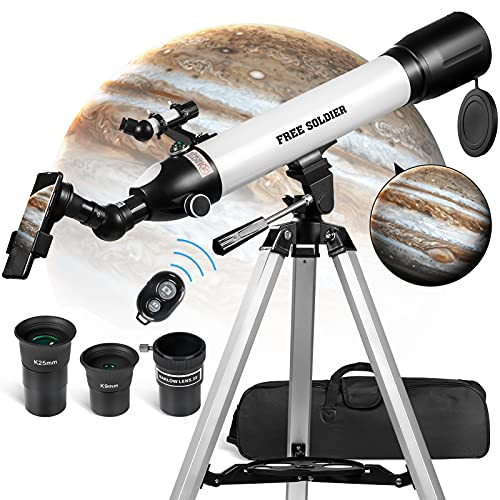 Telescopes for Adults Astronomy - 700x90mm AZ Astronomical Professional Refractor Telescope for Kids Beginners Astronomy with Advanced Eyepieces, Cool Christmas Astronomy Gift for Men, White