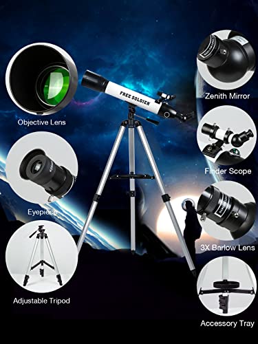 Telescopes for Adults Astronomy - 700x90mm AZ Astronomical Professional Refractor Telescope for Kids Beginners Astronomy with Advanced Eyepieces, Cool Christmas Astronomy Gift for Men, White