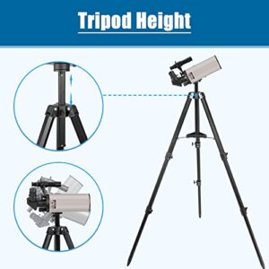 Maksutov-Cassegrain Telescope, Mak70 Telescopes for Adults Kids 1000mm Focal Length 70mm Objective Lens, Beginners Astronomy Telescope with Slow Motion Gimbal Tripod