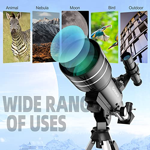 Telescope for Kids & Adults, 70mm Aperture Refractor Telescopes for Astronomy Beginners, Portable Travel Telescope with Phone Adapter & Remote, Astronomy Gifts for Kids