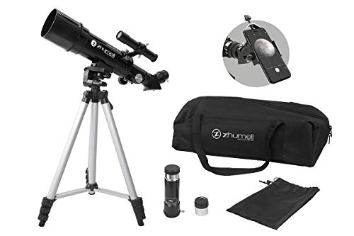 Zhumell - 60mm Portable Refractor Telescope - Coated Glass Optics - Ideal Telescope for Beginners - Digiscoping Smartphone Adapter