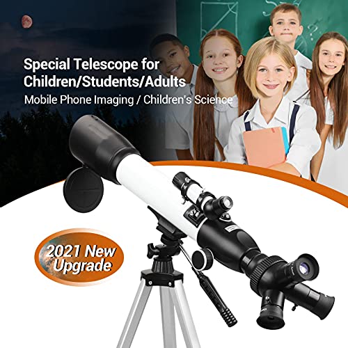 [Upgraded] Telescope, Astronomy Telescope for Adults, 60mm Aperture 500mm AZ Mount Astronomical Refracting Telescope for Kids Beginners with Adjustable Tripod, Phone Adapter, Nylon Bag