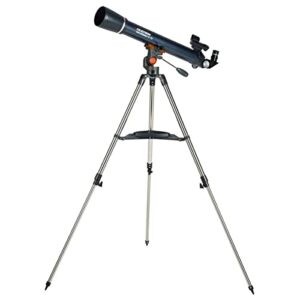 celestron – astromaster lt 70az refractor telescope – easy-to-use telescope for beginners with full-height tripod included – bonus astronomy software package